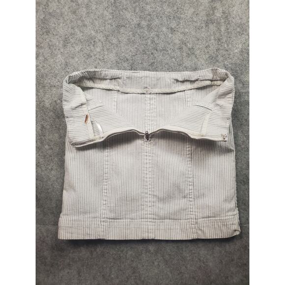 Women's Free People White & Black Pinstripe Mini Skirt Size 0 Stretchy - Picture 4 of 7